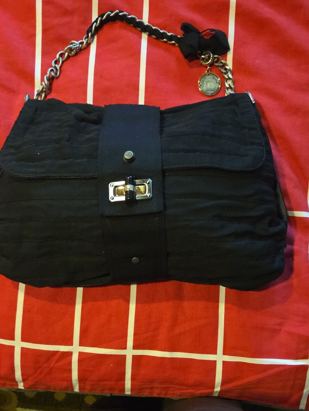 Lanvin Black Quilted Chain-Handle Women’s Shoulder Bag
